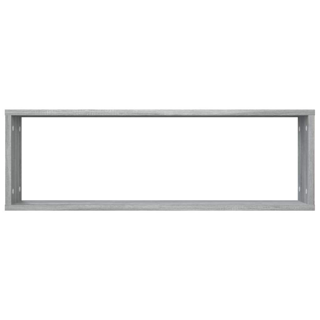 Prateleiras cubo 4 pcs derivados de madeira cinzento sonoma