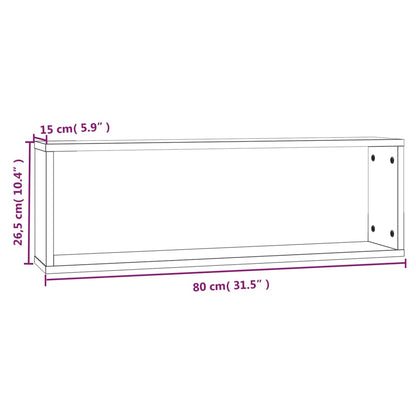Prateleiras em cubo 4pcs derivados de madeira carvalho castanho
