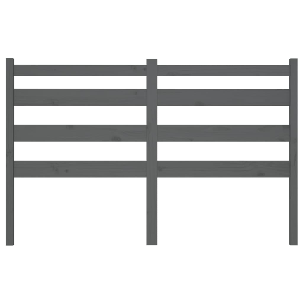 Cabeceira de cama 146x4x100 cm pinho maciço cinzento