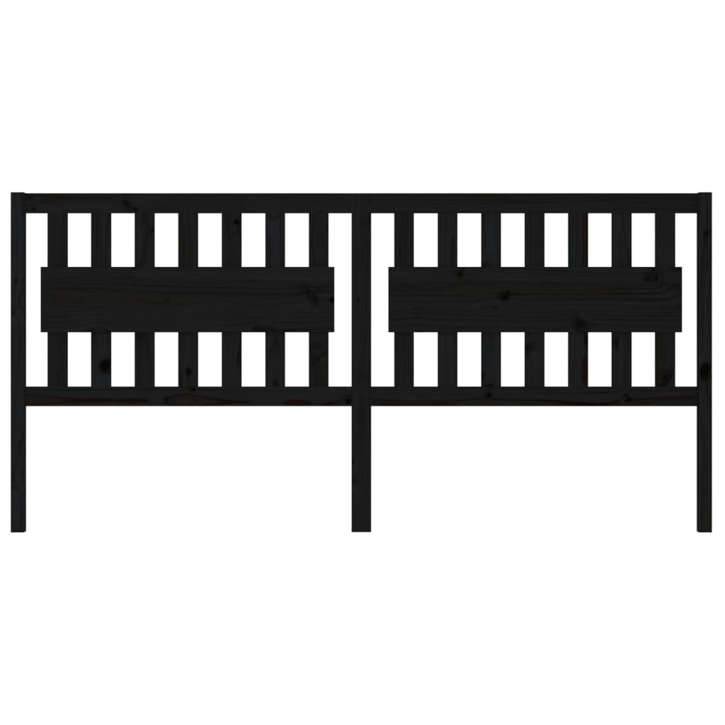 Cabeceira de cama 205,5x4x100 cm pinho maciço preto