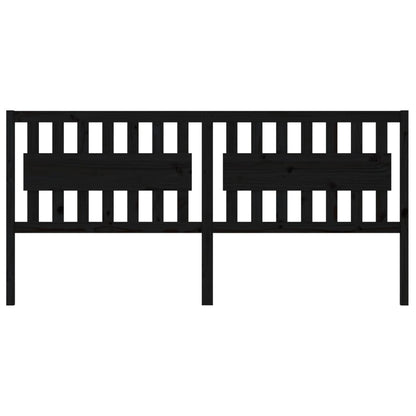 Cabeceira de cama 205,5x4x100 cm pinho maciço preto