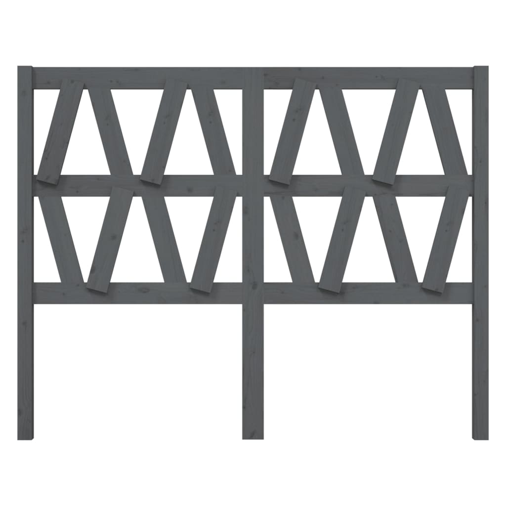 Cabeceira de cama 126x4x100 cm pinho maciço cinzento