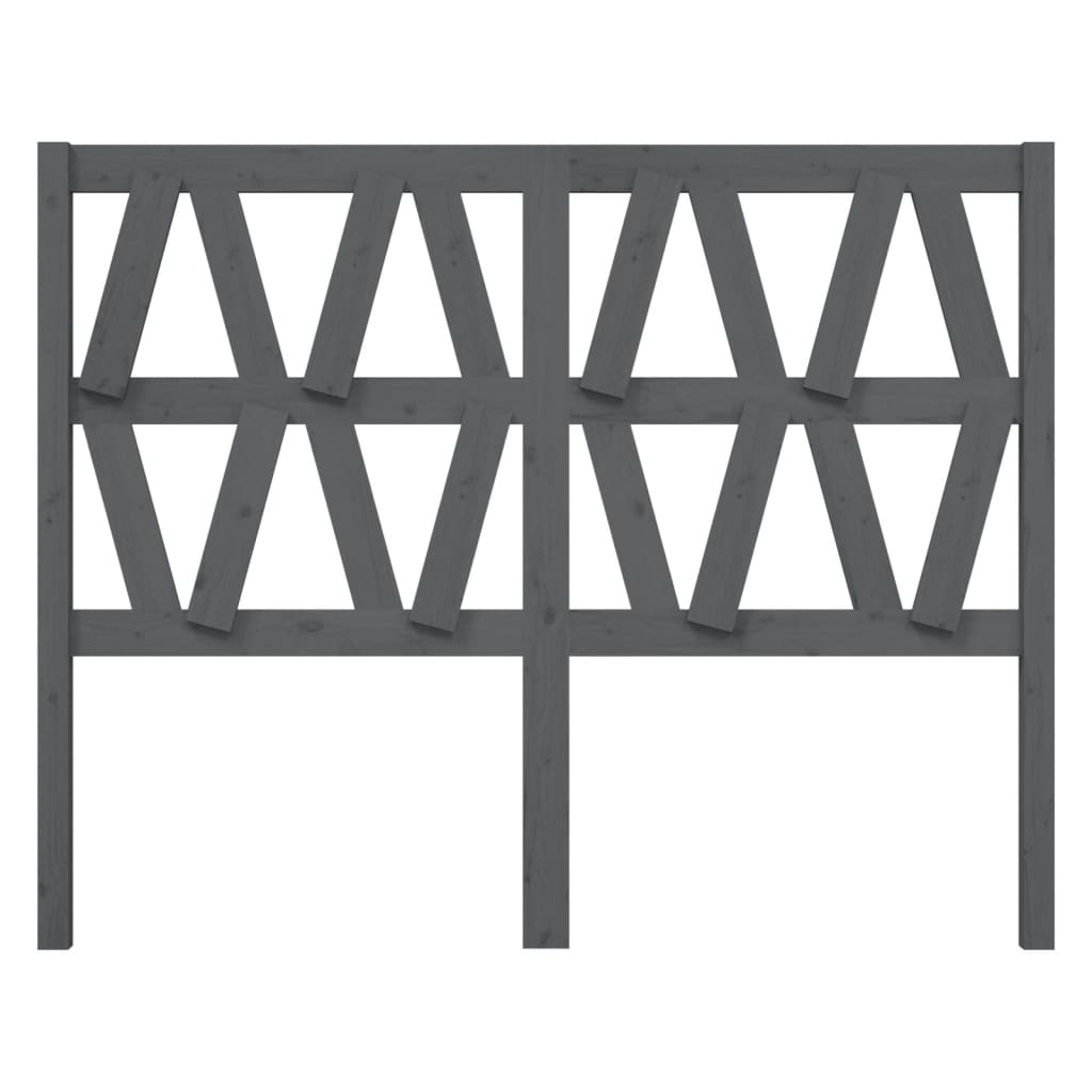 Cabeceira de cama 146x4x100 cm pinho maciço cinzento