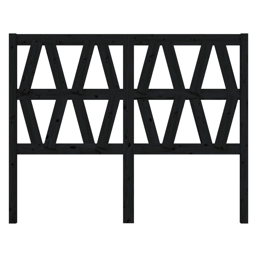 Cabeceira de cama 146x4x100 cm pinho maciço preto