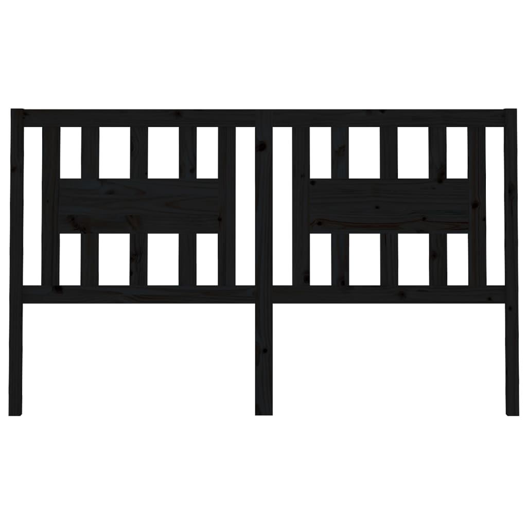 Cabeceira de cama 126x4x100 cm pinho maciço preto