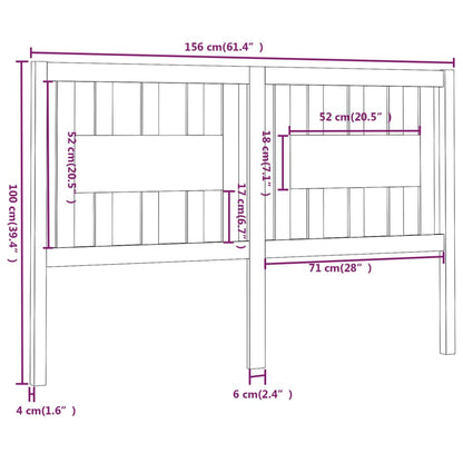 Cabeceira de cama 156x4x100 cm pinho maciço castanho mel