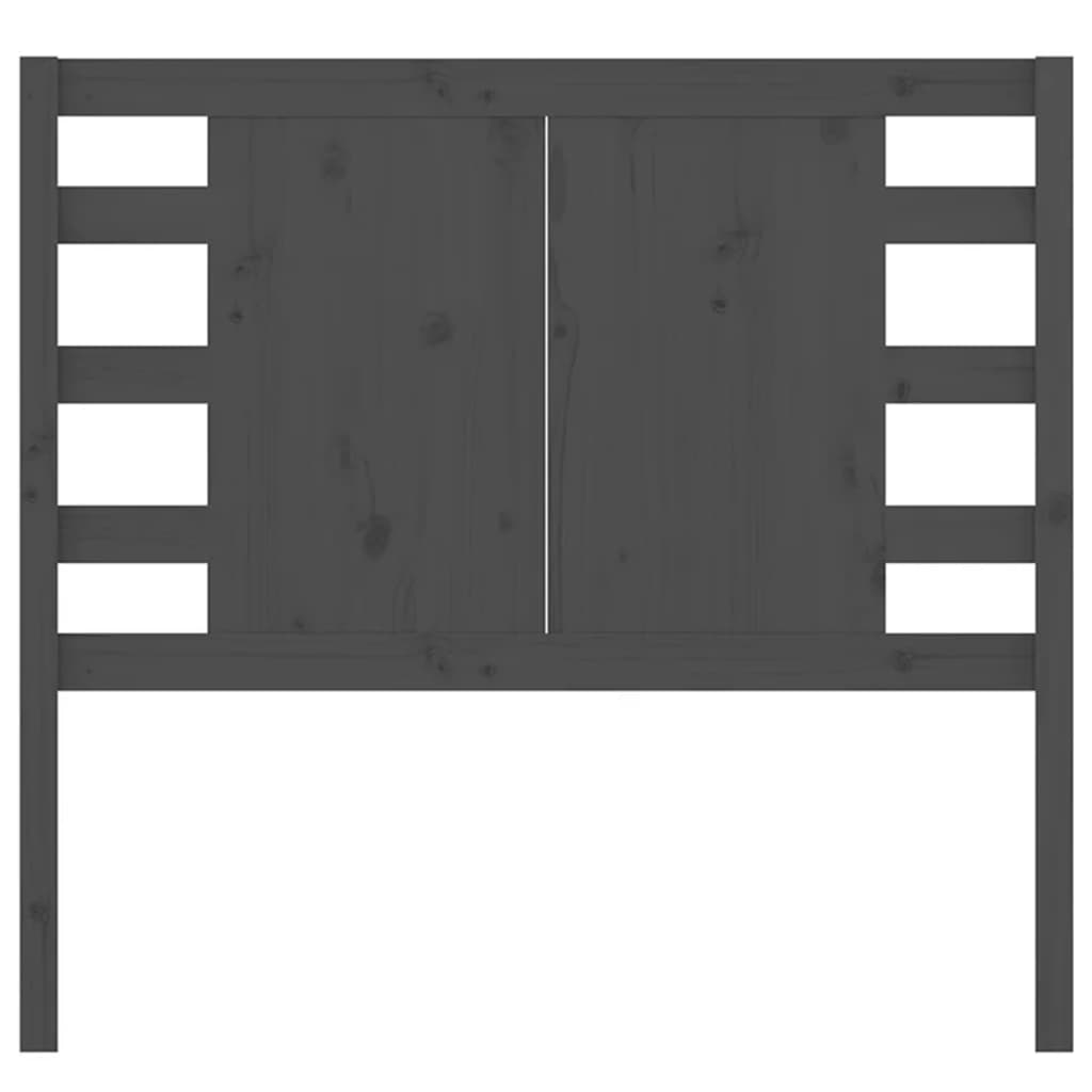 Cabeceira de cama 81x4x100 cm pinho maciço cinzento