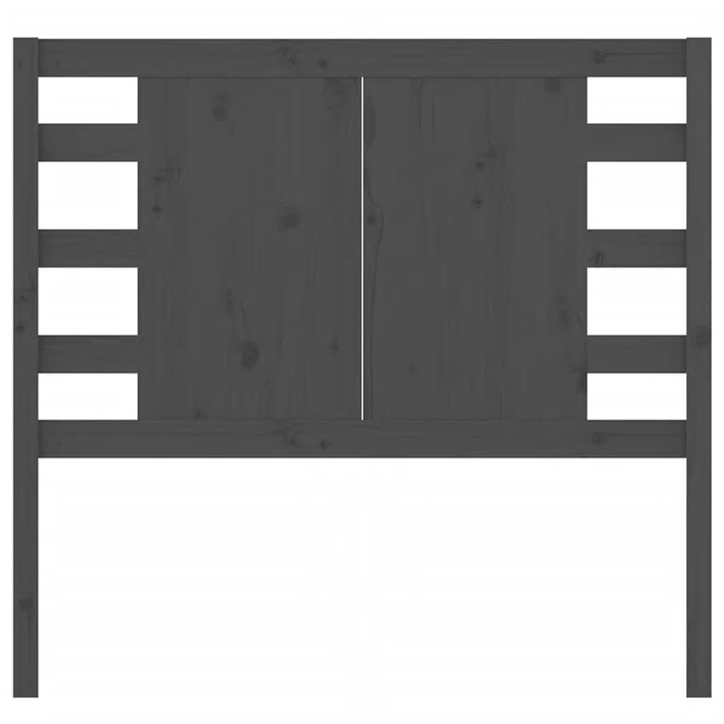 Cabeceira de cama 96x4x100 cm pinho maciço cinzento