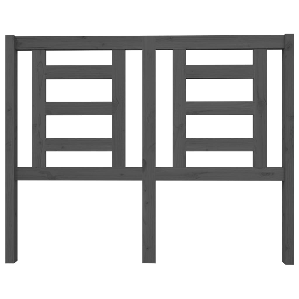 Cabeceira de cama 126x4x100 cm pinho maciço cinzento