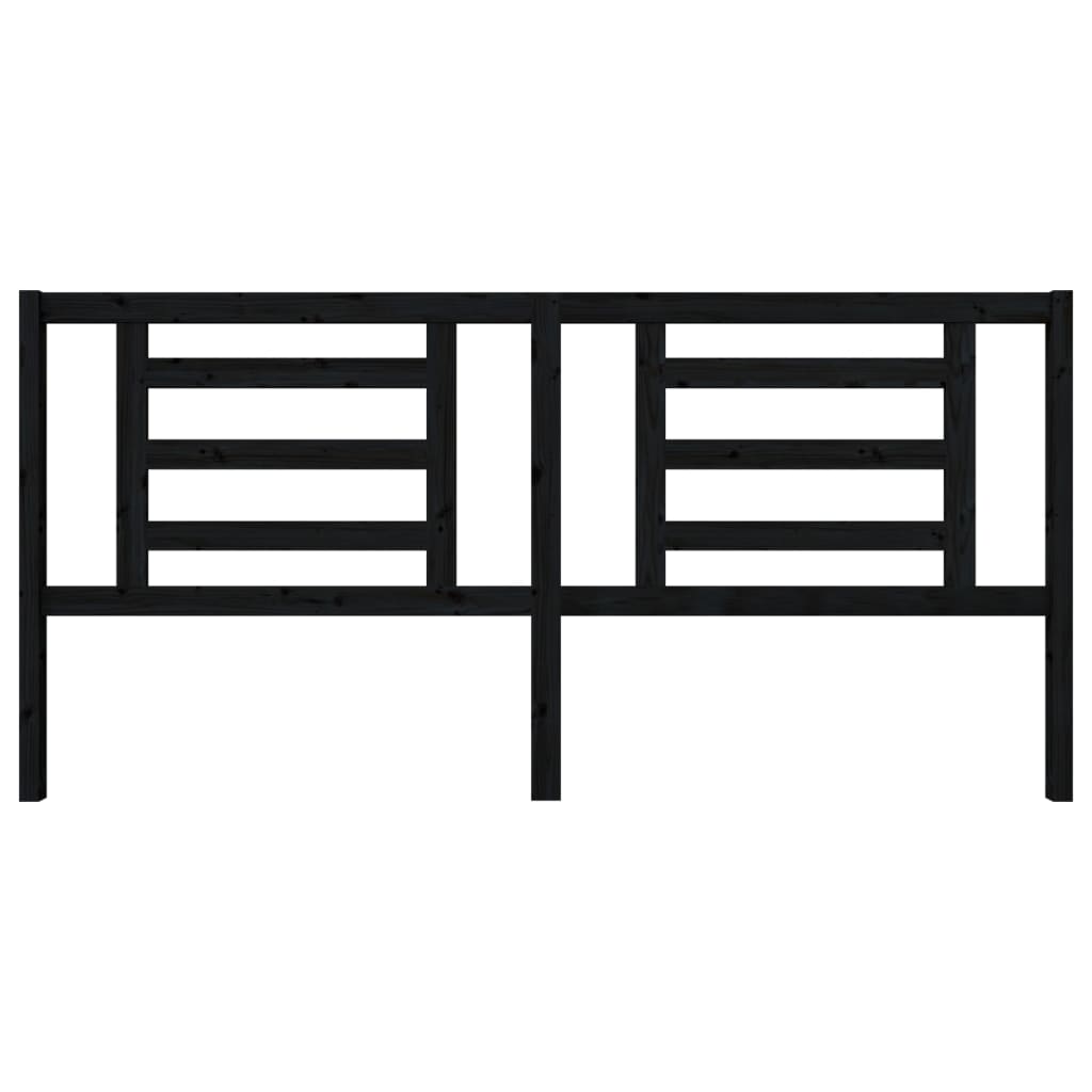 Cabeceira de cama 206x4x100 cm pinho maciço preto