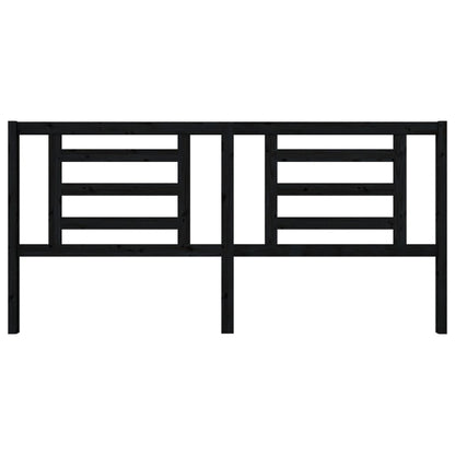 Cabeceira de cama 206x4x100 cm pinho maciço preto