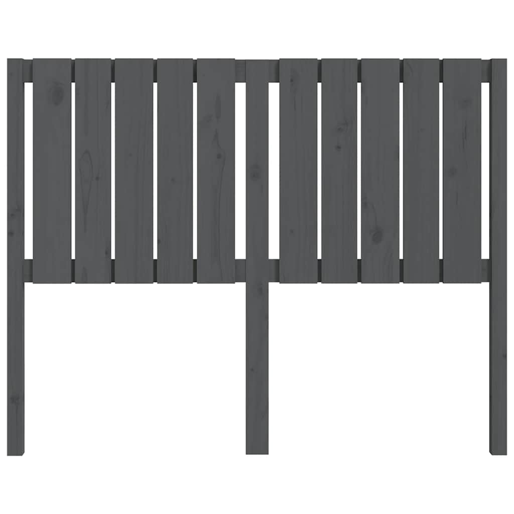 Cabeceira de cama 125,5x4x100 cm pinho maciço cinzento