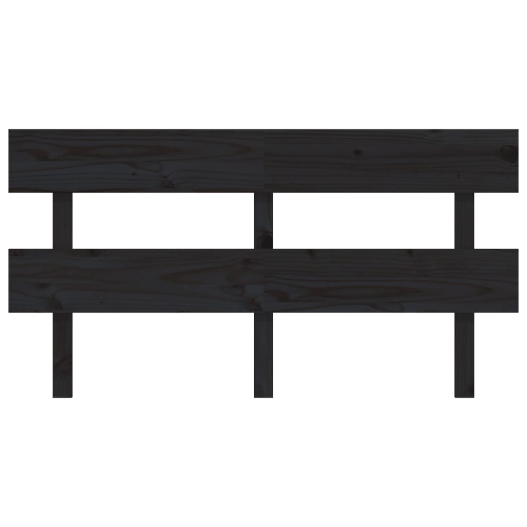Cabeceira de cama 164x3x81 cm pinho maciço preto