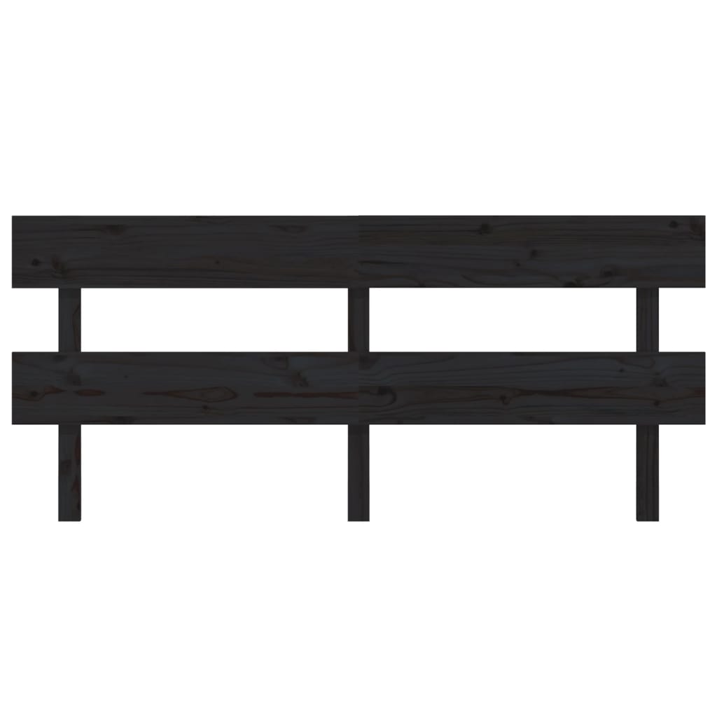 Cabeceira de cama 204x3x81 cm pinho maciço preto