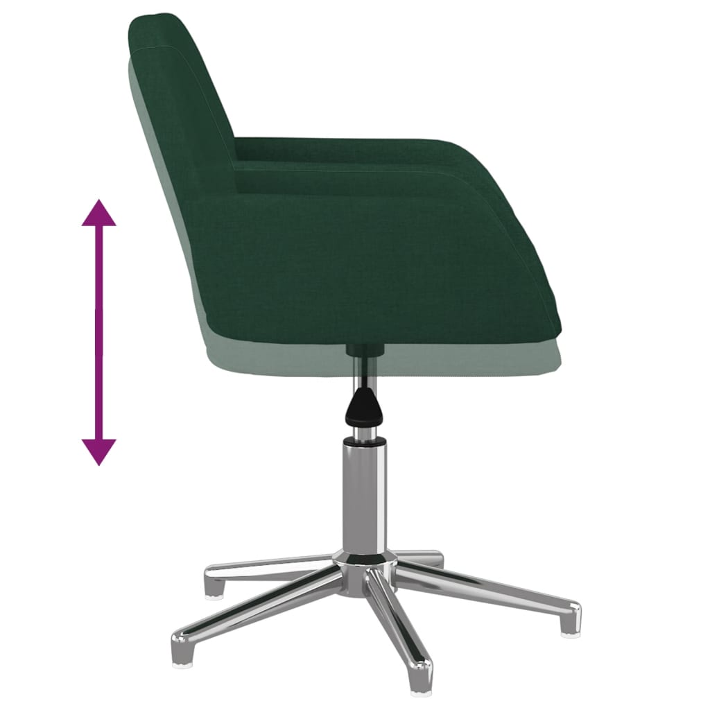 Cadeiras de jantar giratórias 2 pcs tecido verde-escuro