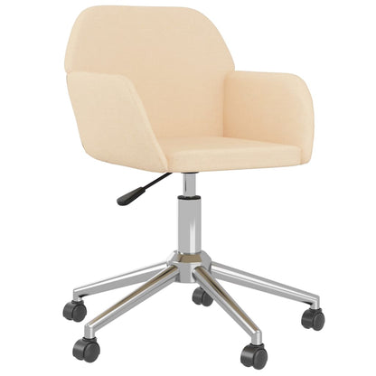 Cadeiras de jantar giratórias 2 pcs tecido cor creme