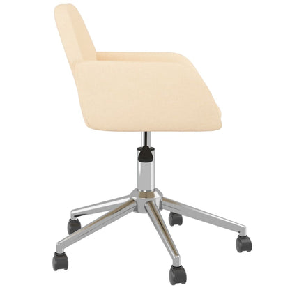 Cadeiras de jantar giratórias 2 pcs tecido cor creme