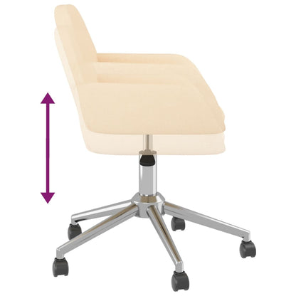 Cadeiras de jantar giratórias 2 pcs tecido cor creme