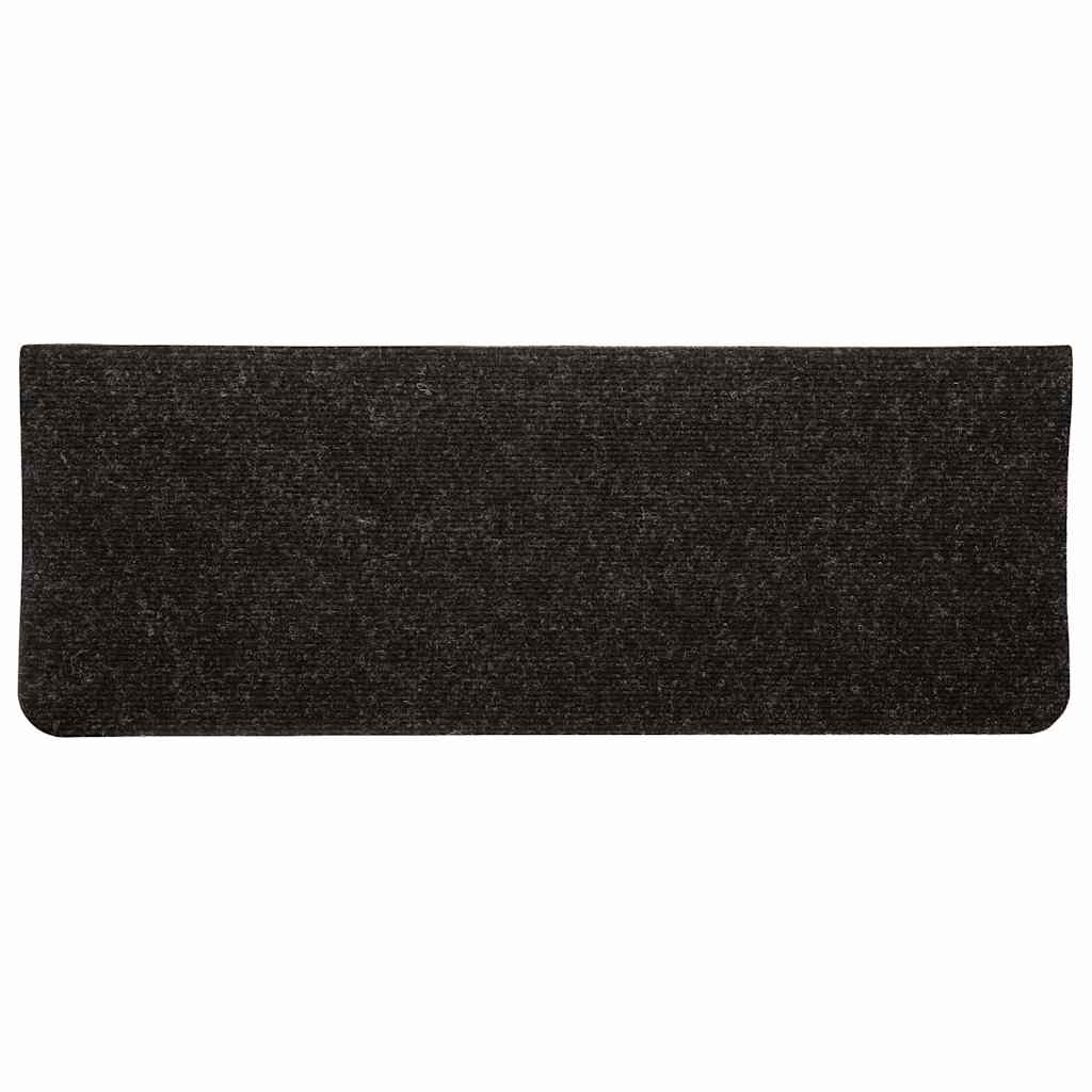 Tapetes de escada autoadesivos 15 pcs 65x24,5x3,5 cm antracite