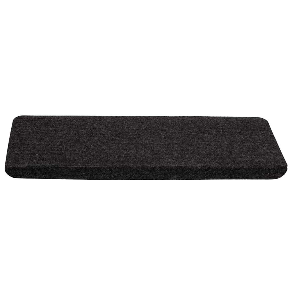 Tapetes de escada autoadesivos 15 pcs 65x24,5x3,5 cm preto
