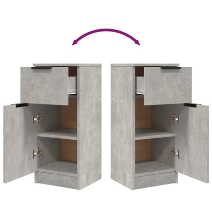 Aparadores 2 pcs 30x30x70 cm madeira processada cinza cimento