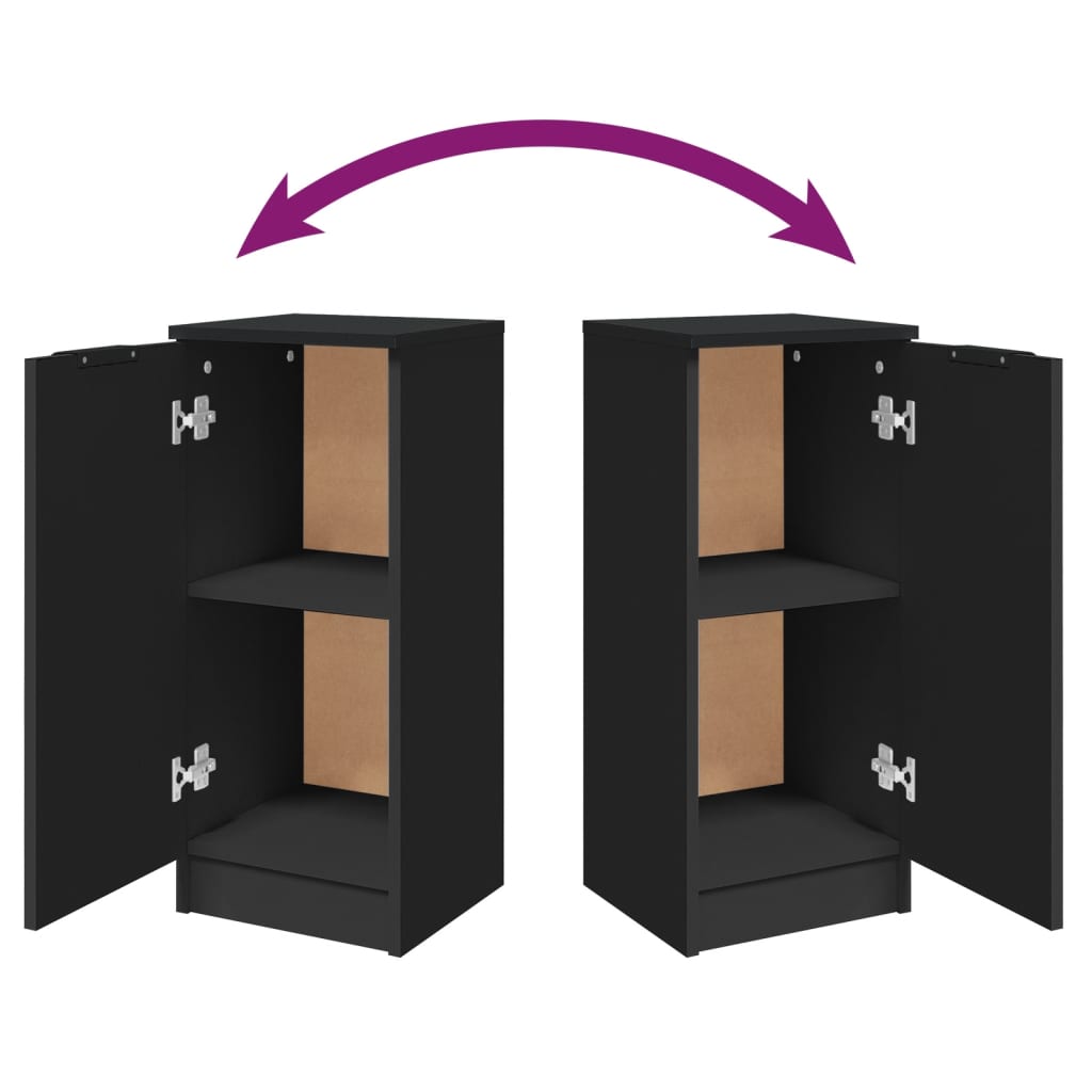 Aparadores 2 pcs 30x30x70 cm derivados de madeira preto