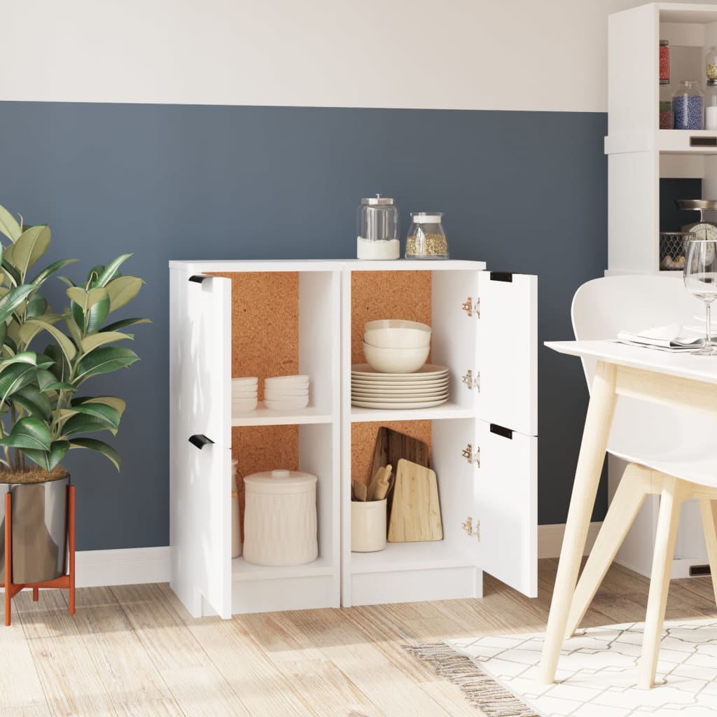 Aparadores 2 pcs 30x30x70 cm madeira processada branco