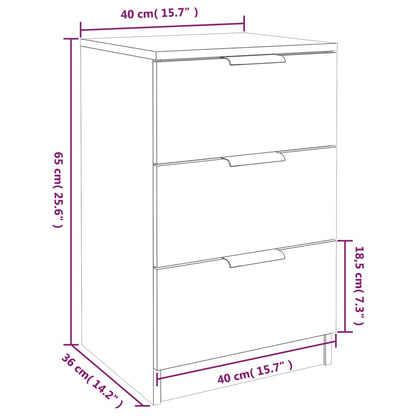 Mesas de cabeceira 2 pcs 40x36x65 cm carvalho sonoma