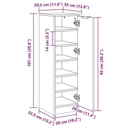 Sapateira 30x35x100 cm madeira processada cinzento cimento