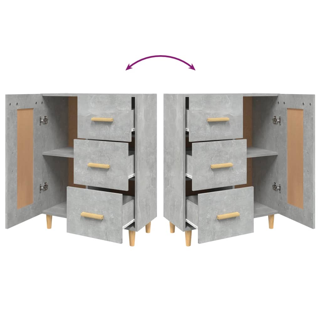 Aparador 69,5x34x90 cm madeira processada cinza cimento