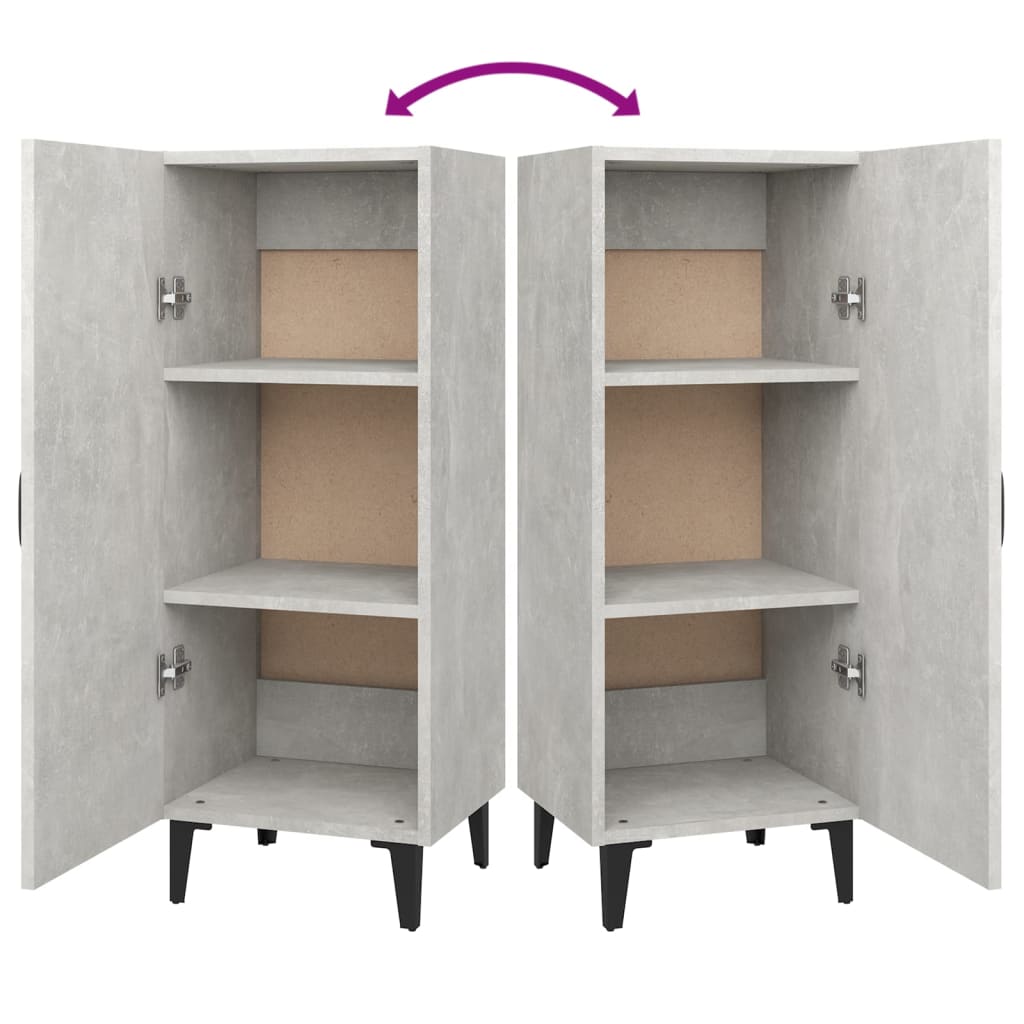 Aparador 34,5x34x90 cm madeira processada cinza cimento