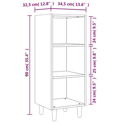 Aparador 34,5x32,5x90 cm madeira processada cinza cimento