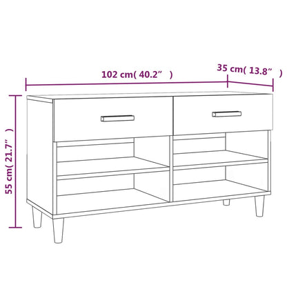 Sapateira 102x35x55 cm derivados de madeira branco
