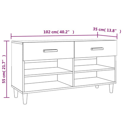 Sapateira 102x35x55 cm derivados de madeira branco brilhante