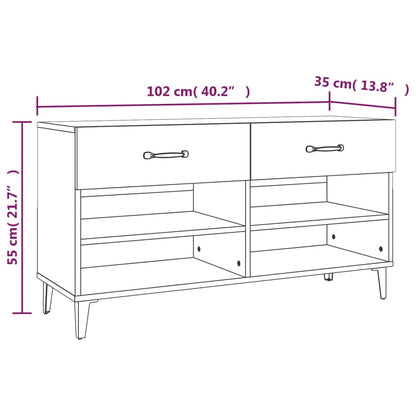 Sapateira 102x35x55 cm derivados de madeira branco