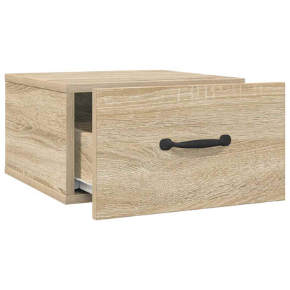 Mesas de cabeceira parede 2 pcs 35x35x20 cm cor carvalho sonoma