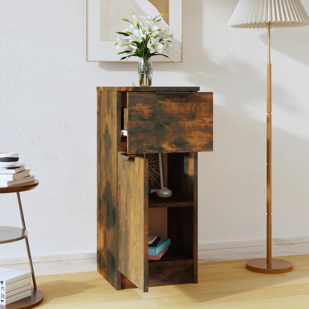 Aparador 30x30x70 cm madeira processada cor carvalho fumado