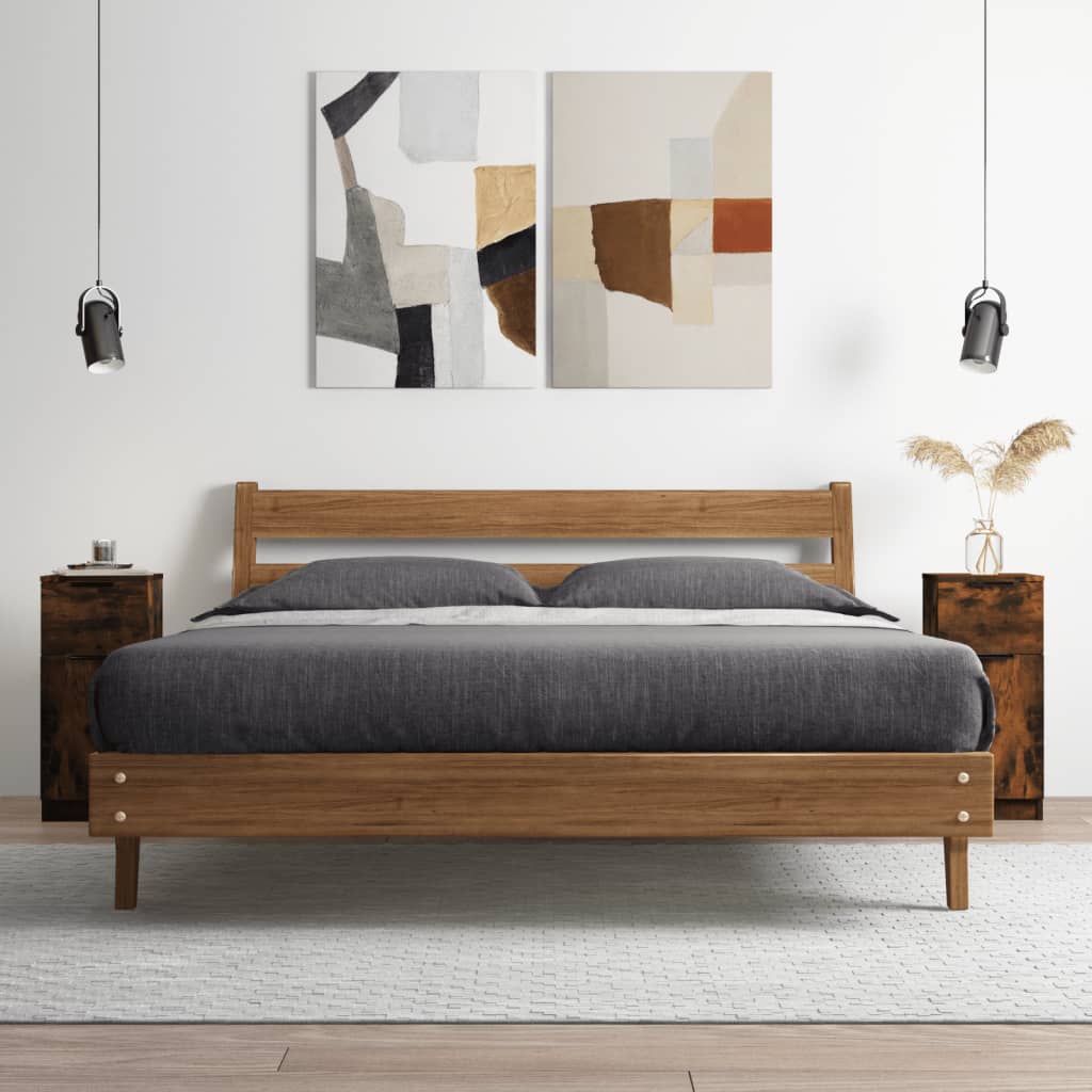 Aparador 30x30x70 cm madeira processada cor carvalho fumado