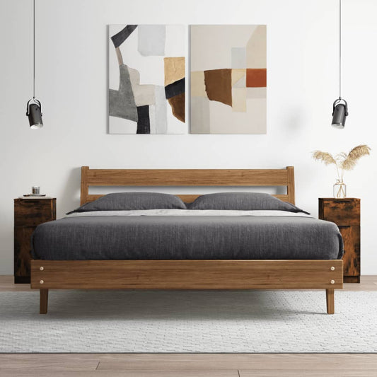 Aparador 30x30x70 cm madeira processada cor carvalho fumado