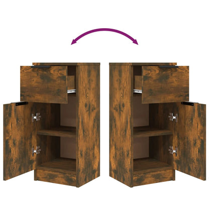 Aparadores 2 pcs 30x30x70 cm madeira processada carvalho fumado