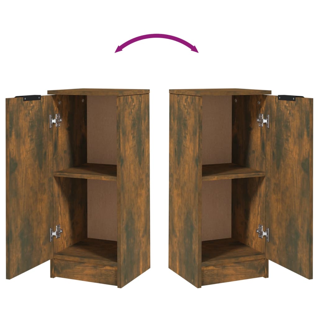 Aparadores 2 pcs 30x30x70 cm madeira processada carvalho fumado