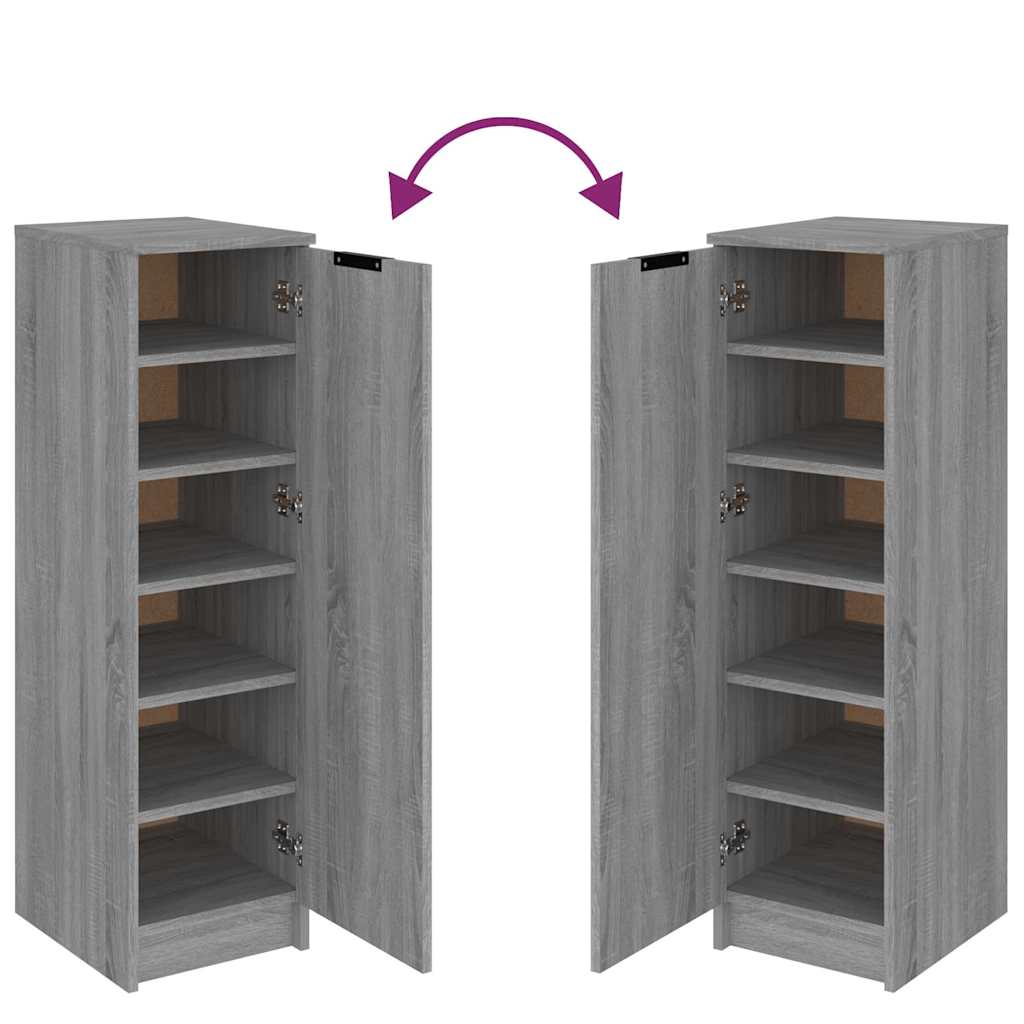 Sapateira 30x35x100 cm derivados de madeira sonoma cinza