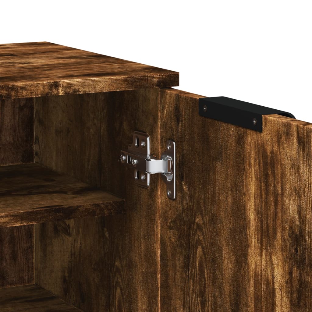 Sapateira 59x35x100 cm derivados de madeira carvalho fumado