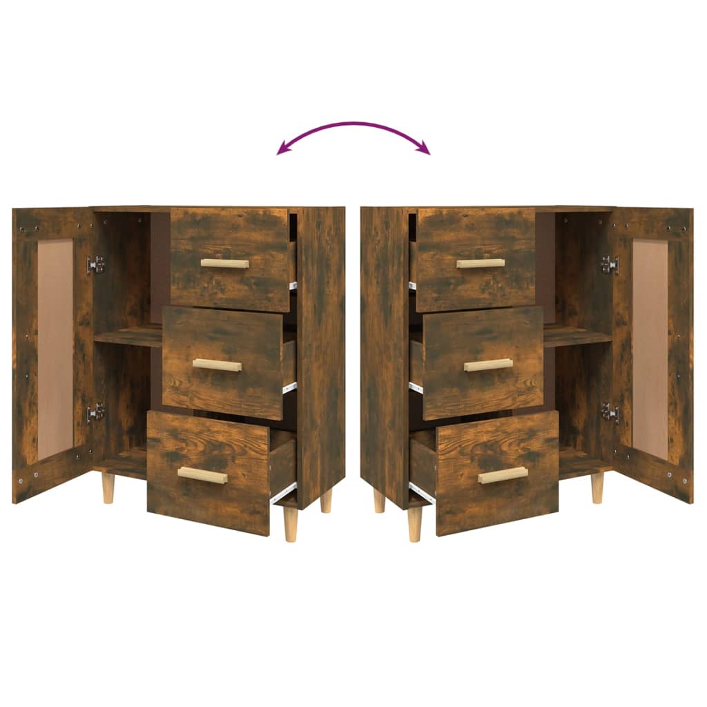 Aparador 69,5x34x90 cm derivados de madeira cor carvalho fumado