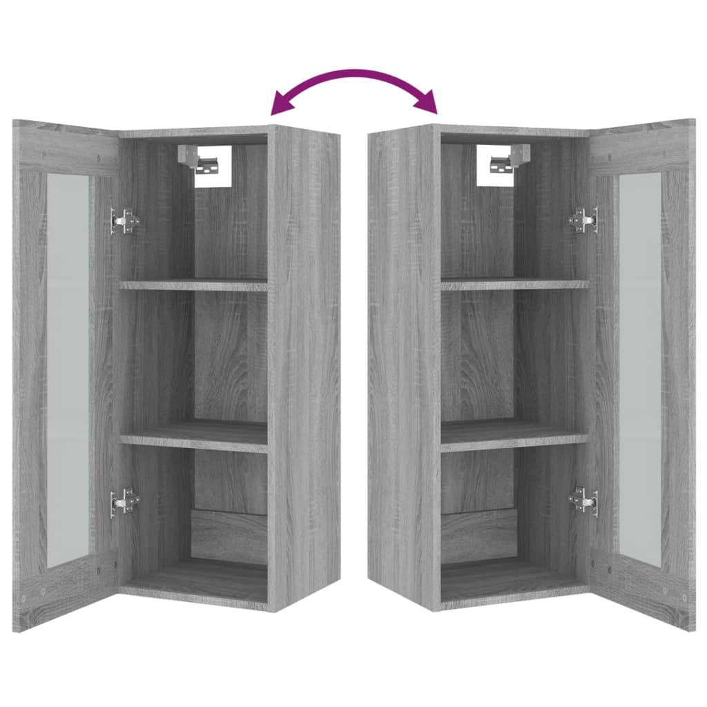 Armário de parede suspenso 34,5x34x90 cm sonoma cinza