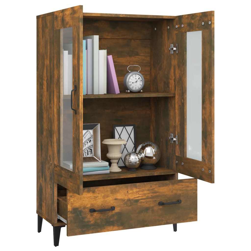 Armário alto 70x31x115 cm madeira processada carvalho fumado