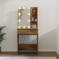 Toucador com LEDs 60x40x140 cm cor carvalho fumado
