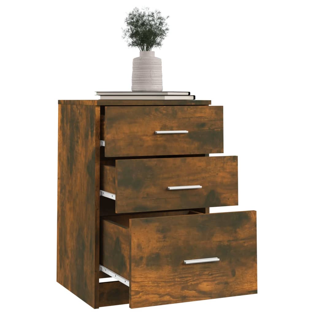 Mesa cabeceira 40x40x63 cm derivados de madeira carvalho fumado