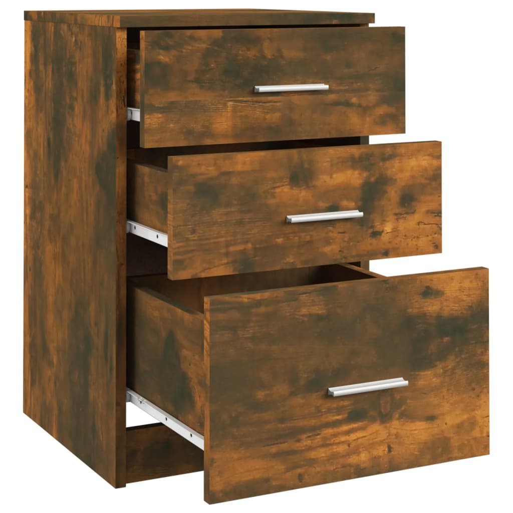 Mesa cabeceira 40x40x63 cm derivados de madeira carvalho fumado