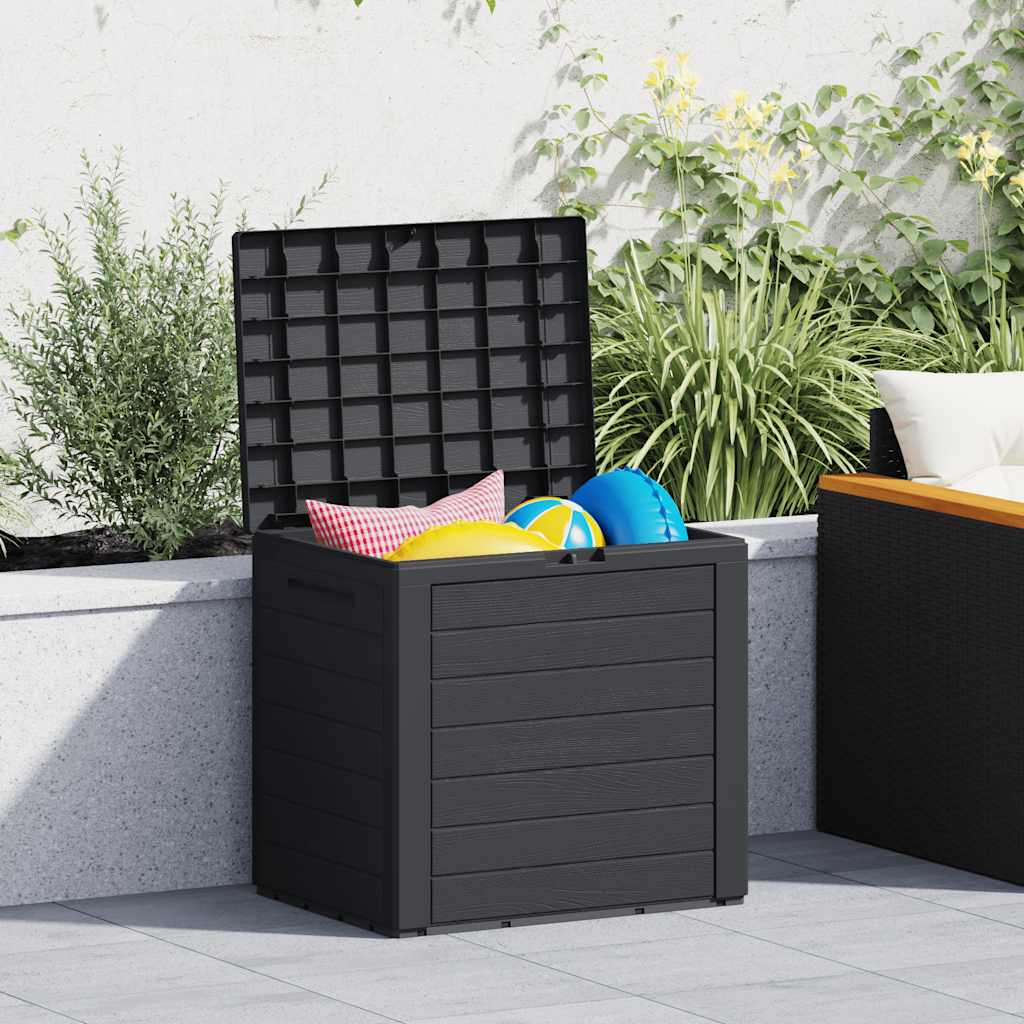Caixa arrumação p/ jardim 58,5x46x55 cm polipropileno antracite